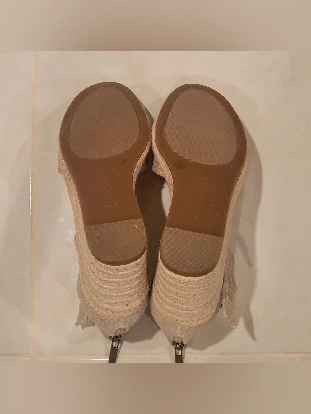 New Lucky Brand Size 8 Wedge Sandals Metallic Linen Womens Ladies Espadrille